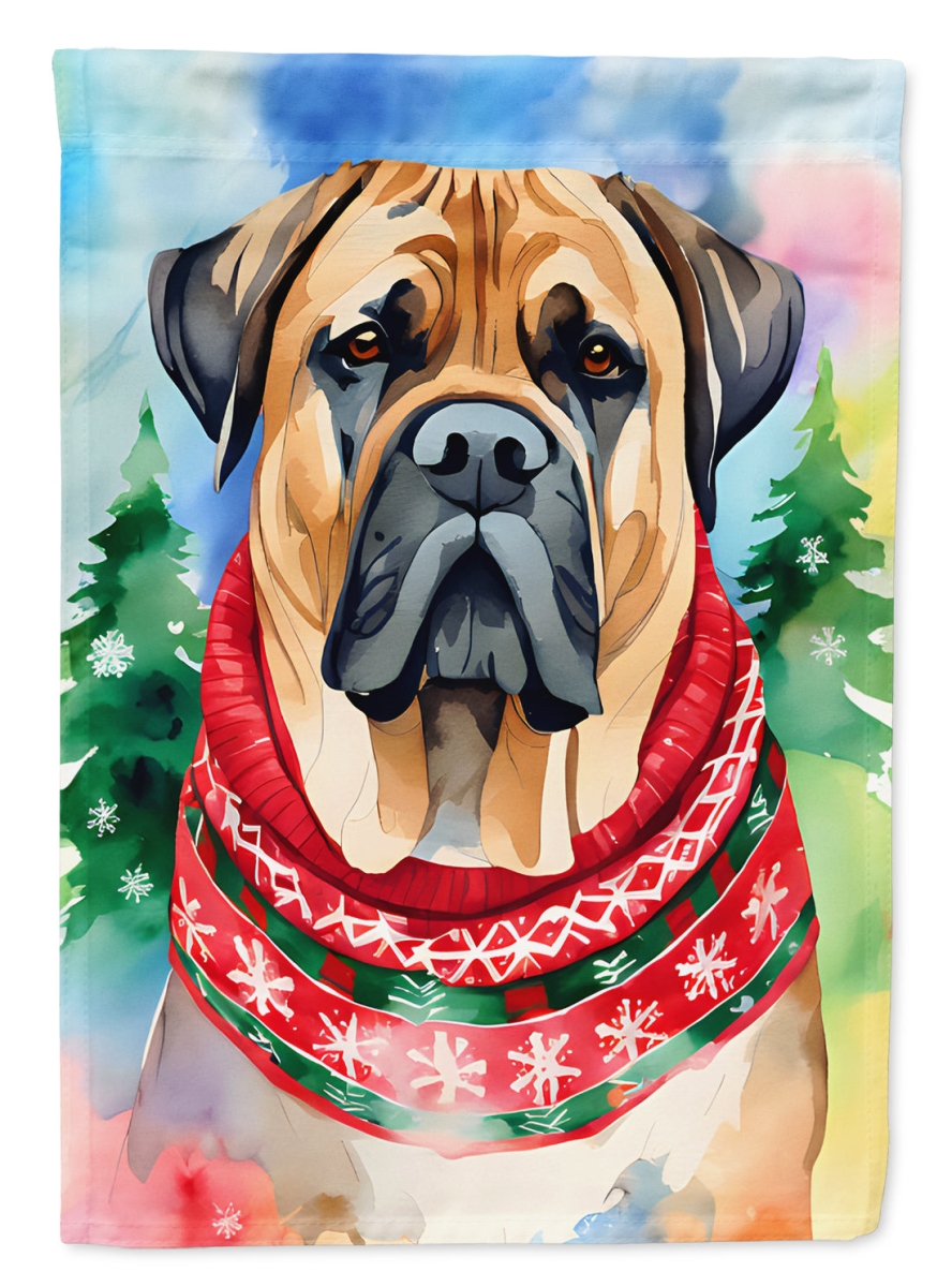 DAC3522CHF 40 x 28 in. Mastiff Christmas Polyester House Flag