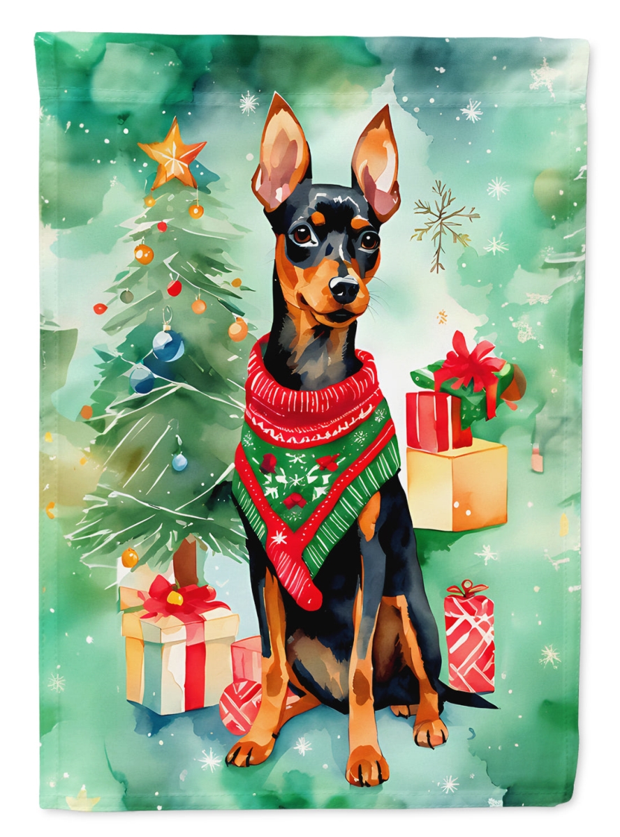 DAC3527CHF 40 x 28 in. Miniature Pinscher Christmas Polyester House Flag