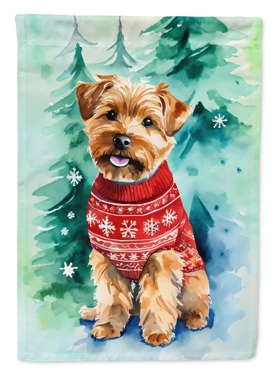 DAC3536CHF 40 x 28 in. Norfolk Terrier Christmas Polyester House Flag