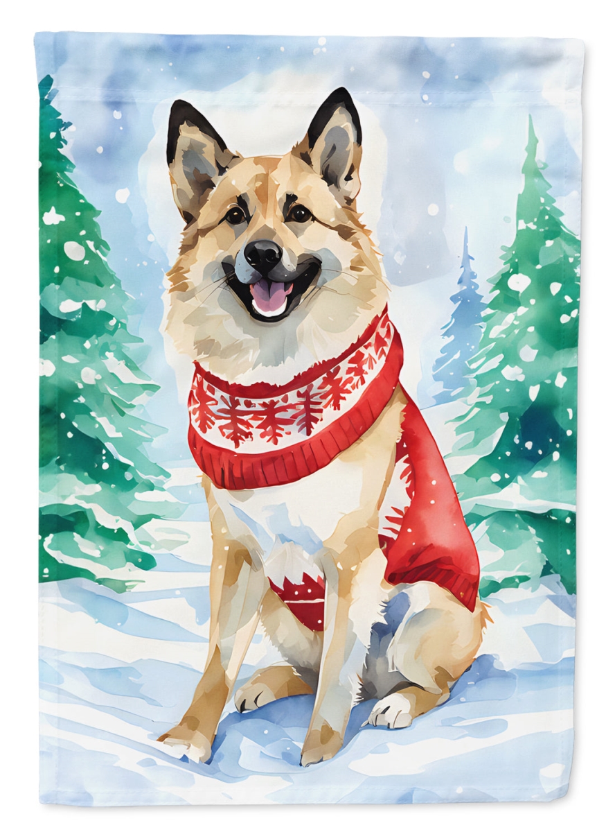 DAC3539CHF 40 x 28 in. Norwegian Buhund Christmas Polyester House Flag