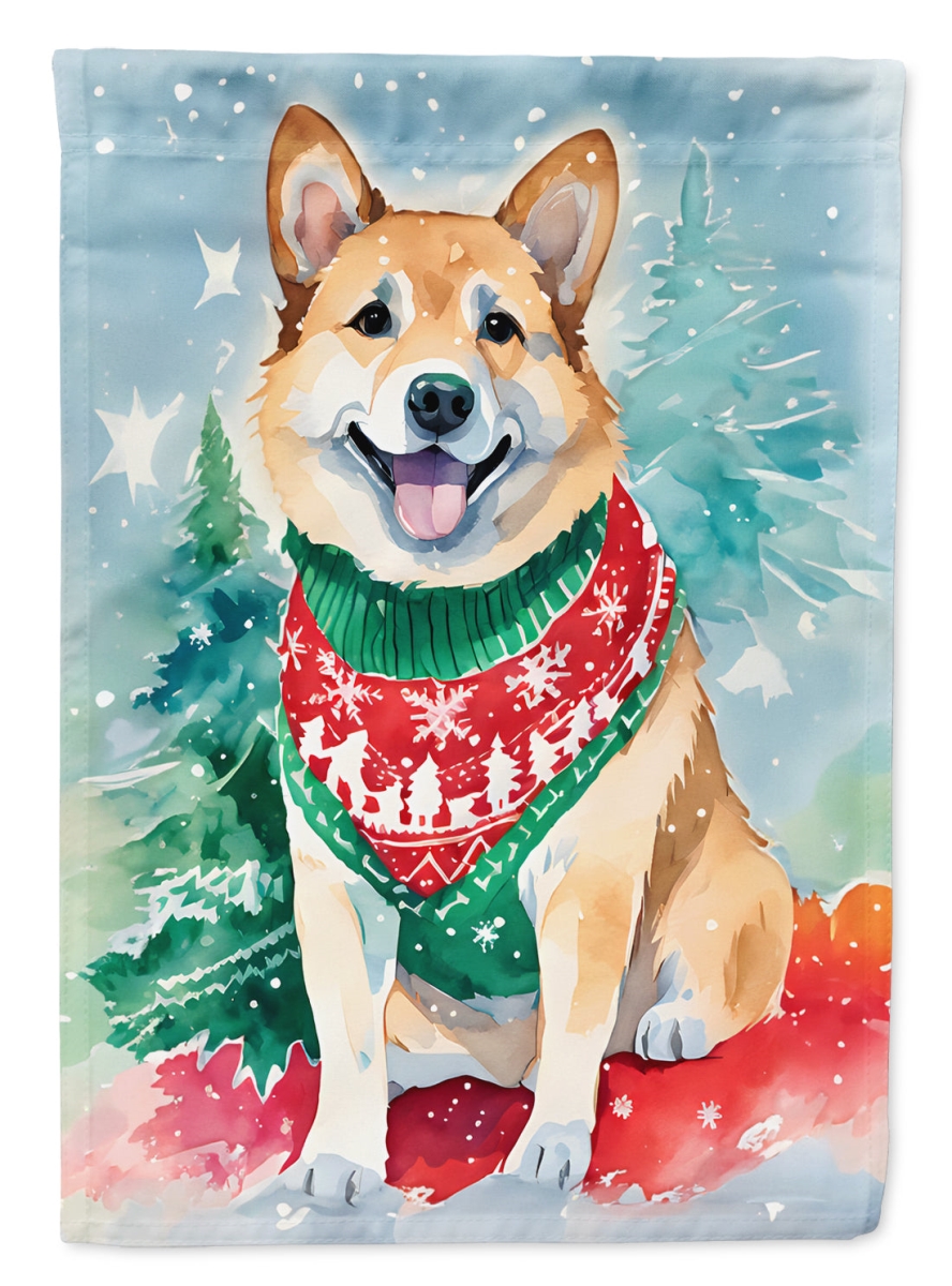 DAC3540CHF 40 x 28 in. Norwegian Buhund Christmas Polyester House Flag