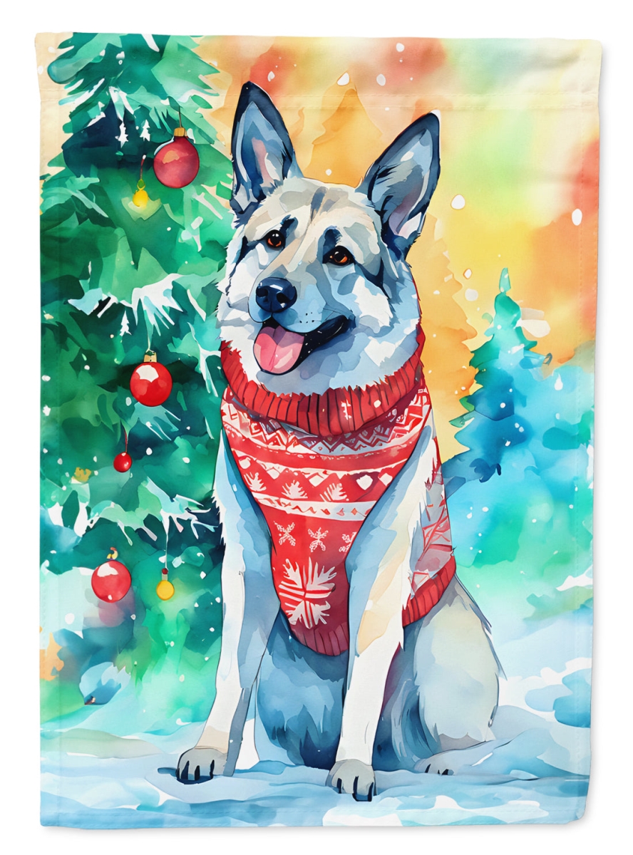 DAC3541CHF 40 x 28 in. Norwegian Elkhound Christmas Polyester House Flag