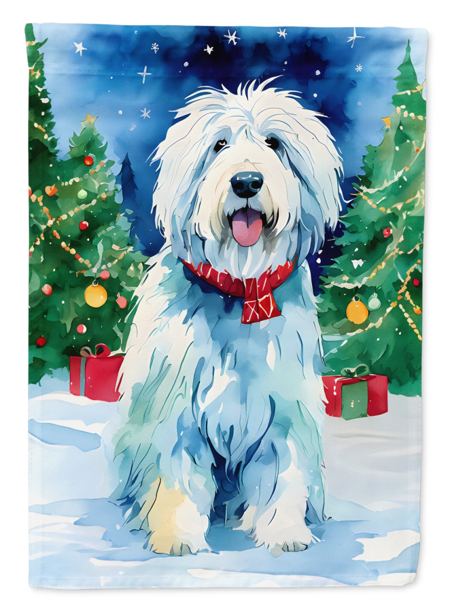 40 x 28 in. Unisex Old English Sheepdog Christmas Polyester House Flag