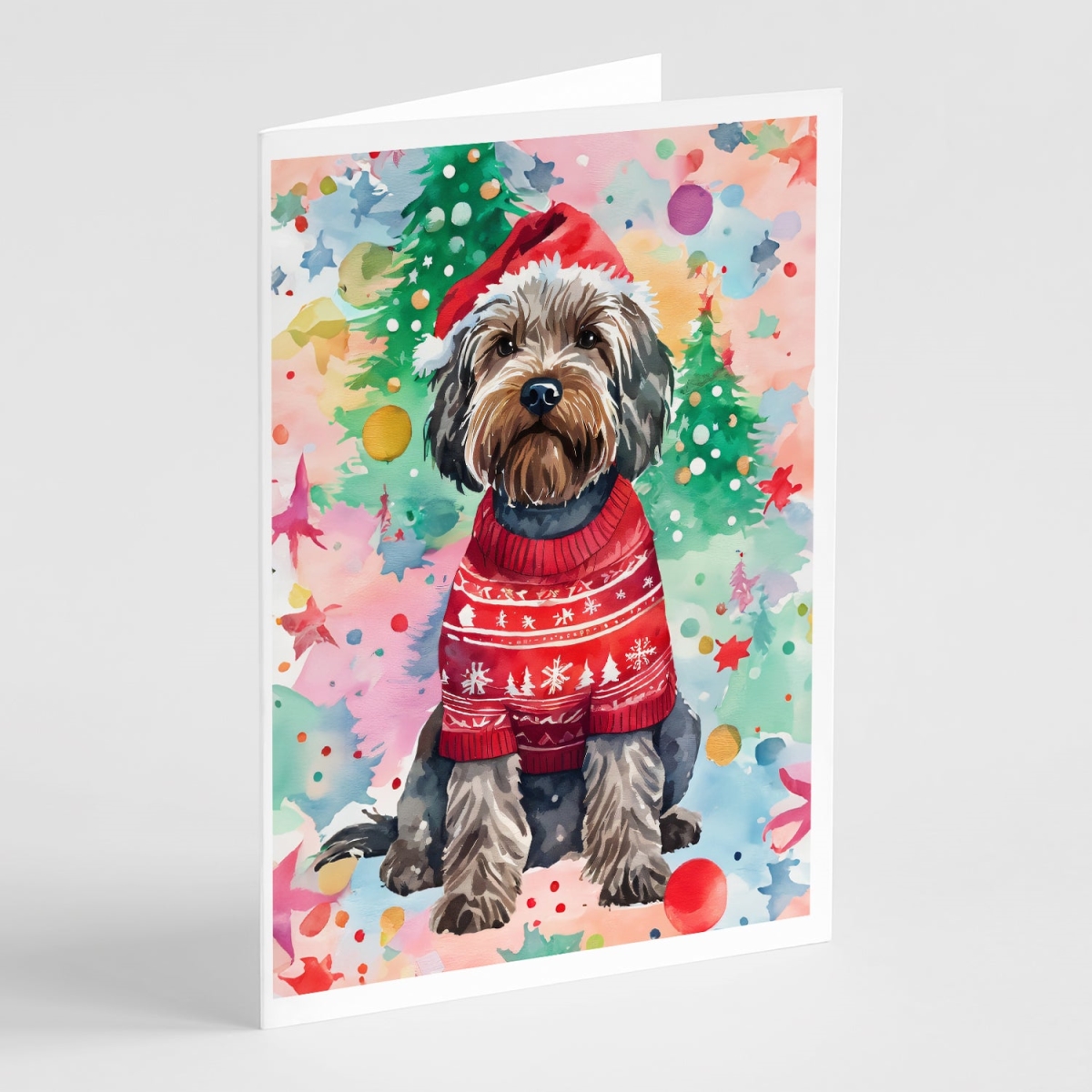 DAC3692GCA7P 5 x 7 in. Unisex Wirehaired Pointing Griffon Christmas Greeting Cards - Pack of 8