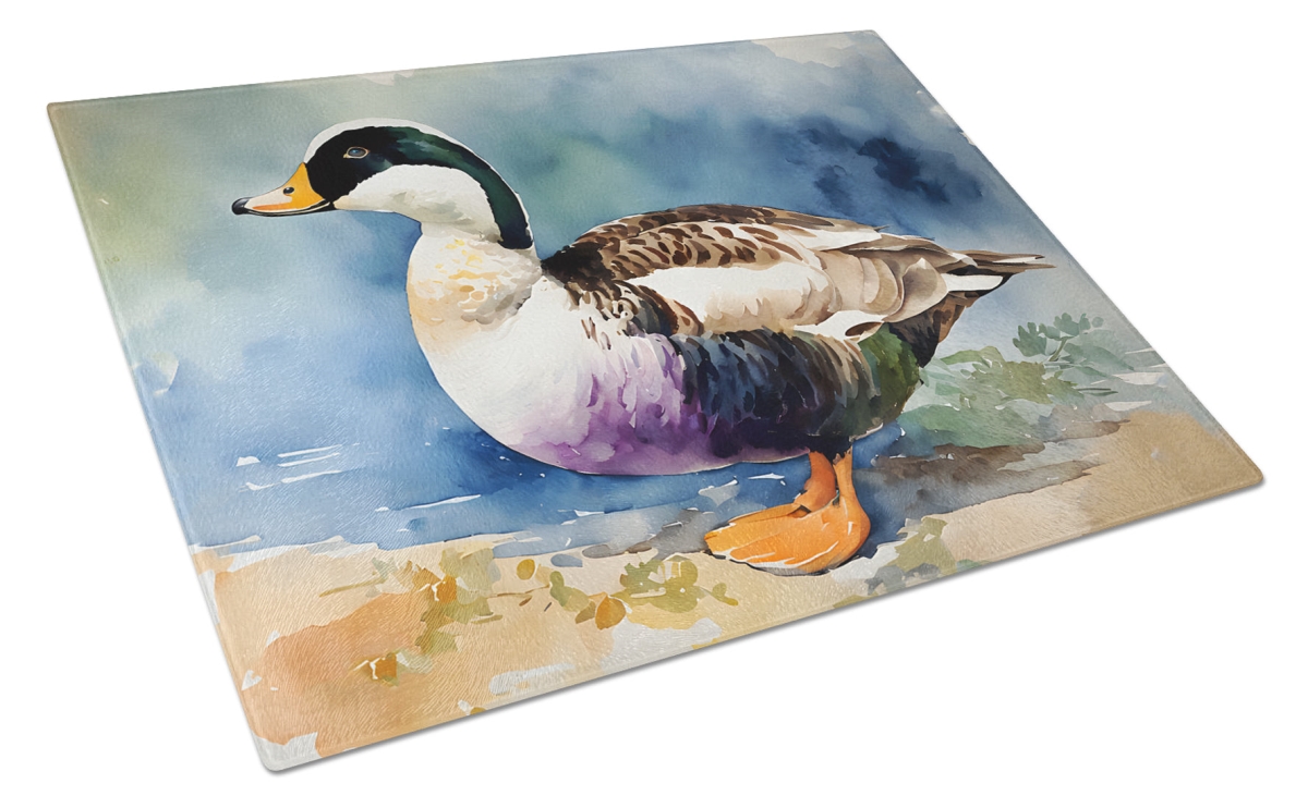 15 x 12 in. Unisex Common Eider Duck Glass Cutting Board