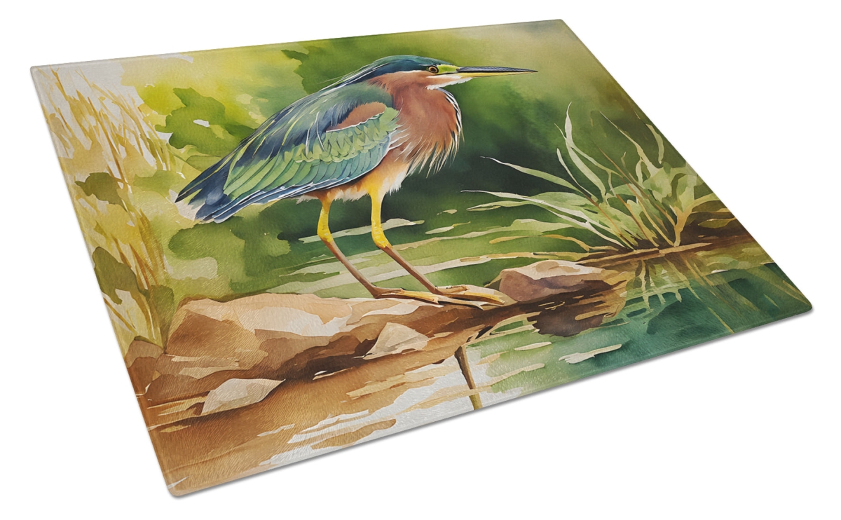 DAC3229LCB 15 x 12 in. Green Heron Glass Cutting Board