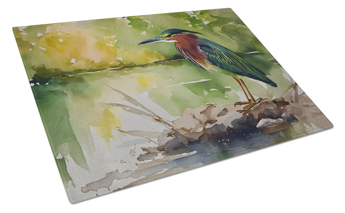 DAC3230LCB 15 x 12 in. Green Heron Glass Cutting Board