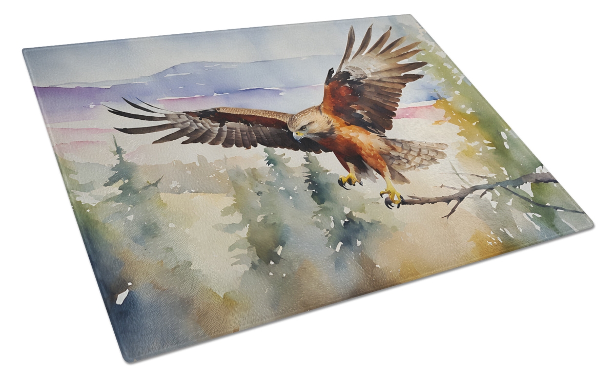 15 x 12 in. Unisex Hawk Glass Cutting Board