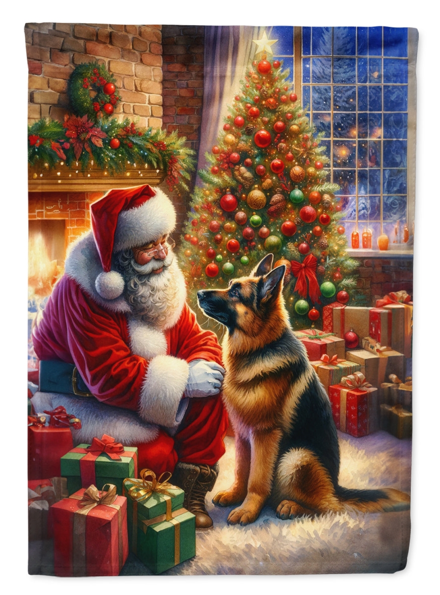 40 x 28 in. Unisex German Shepherd & Santa Claus Polyester House Flag