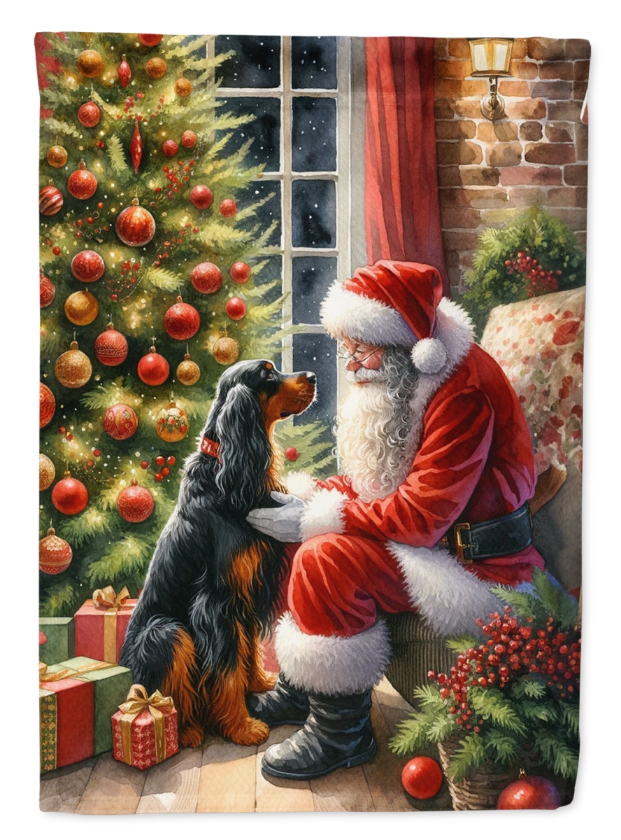40 x 28 in. Unisex Gordon Setter & Santa Claus Polyester House Flag