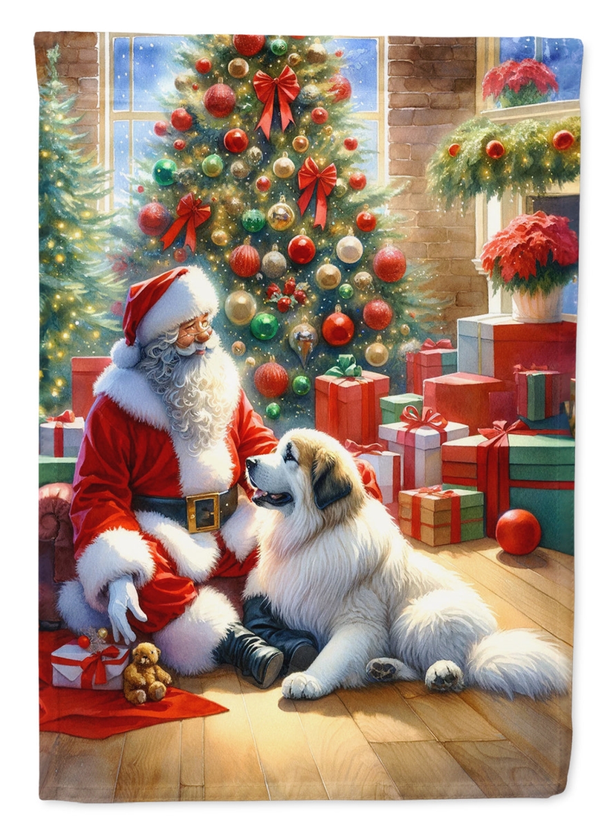 40 x 28 in. Unisex Great Pyrenees & Santa Claus Polyester House Flag