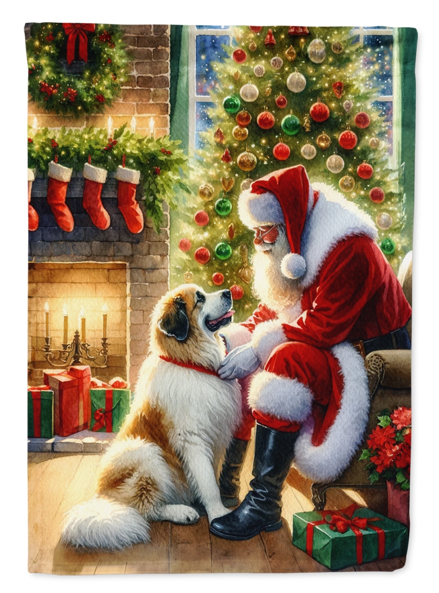 40 x 28 in. Unisex Great Pyrenees & Santa Claus Polyester House Flag
