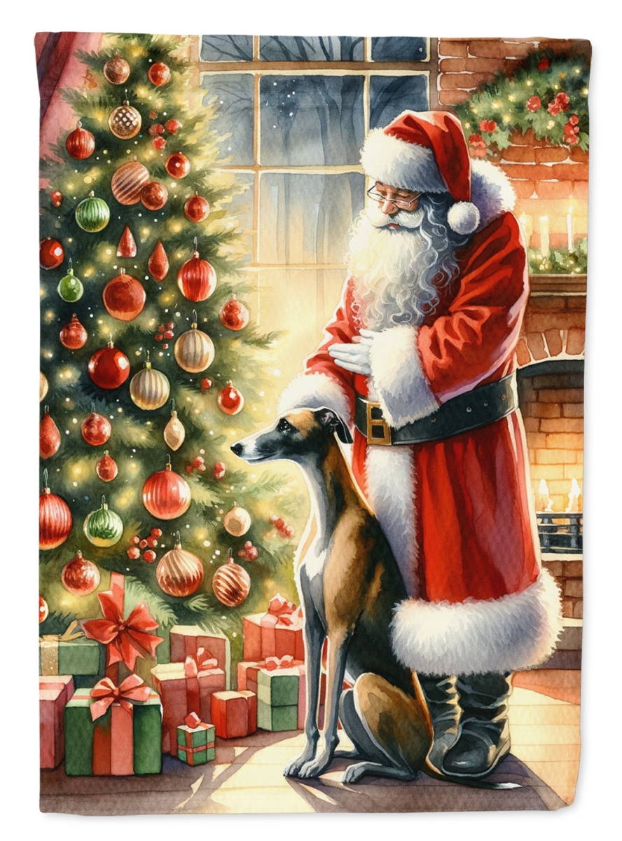 DAC4123CHF 40 x 28 in. Greyhound & Santa Claus Polyester House Flag
