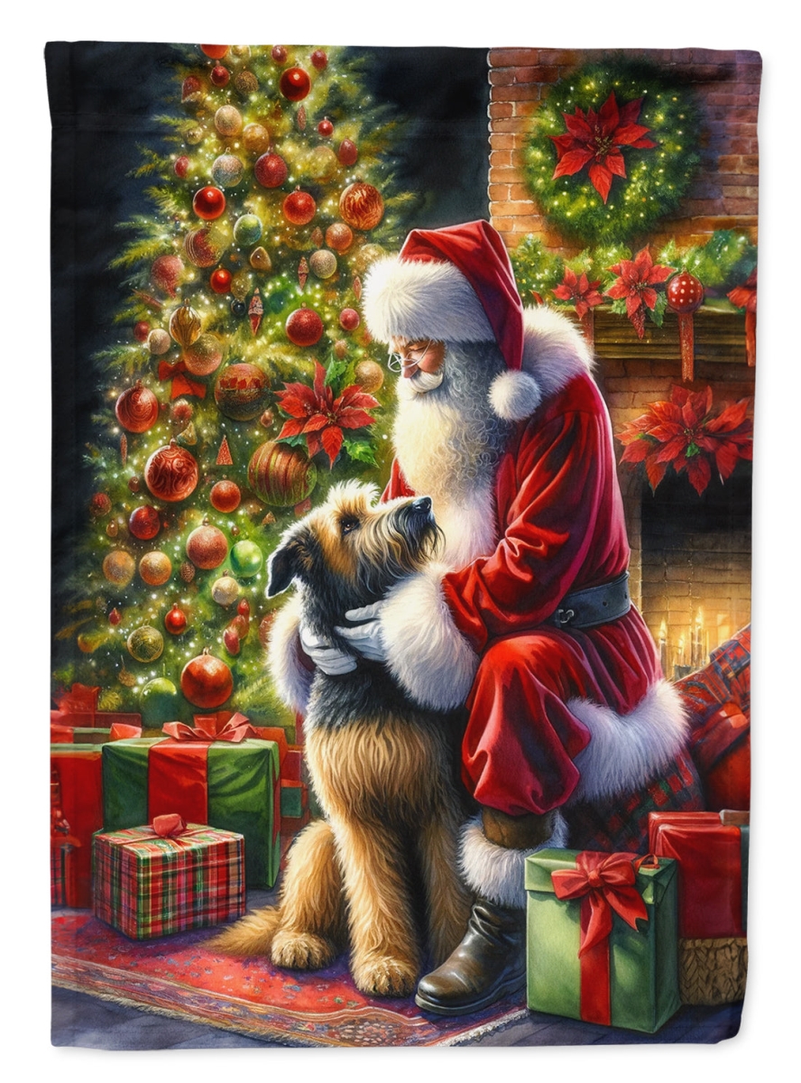 40 x 28 in. Unisex Irish Wolfhound & Santa Claus Polyester House Flag