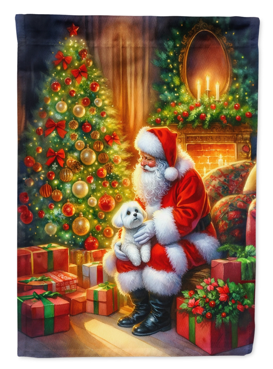 DAC4139CHF 40 x 28 in. Maltese & Santa Claus Polyester House Flag