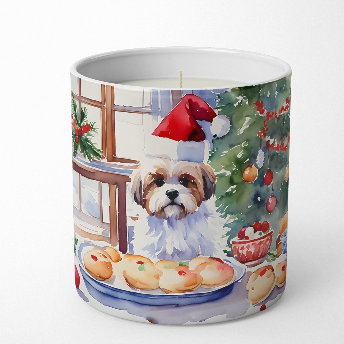 10 oz Lhasa Apso Christmas Cookies Decorative 100 Percent Soy Candle