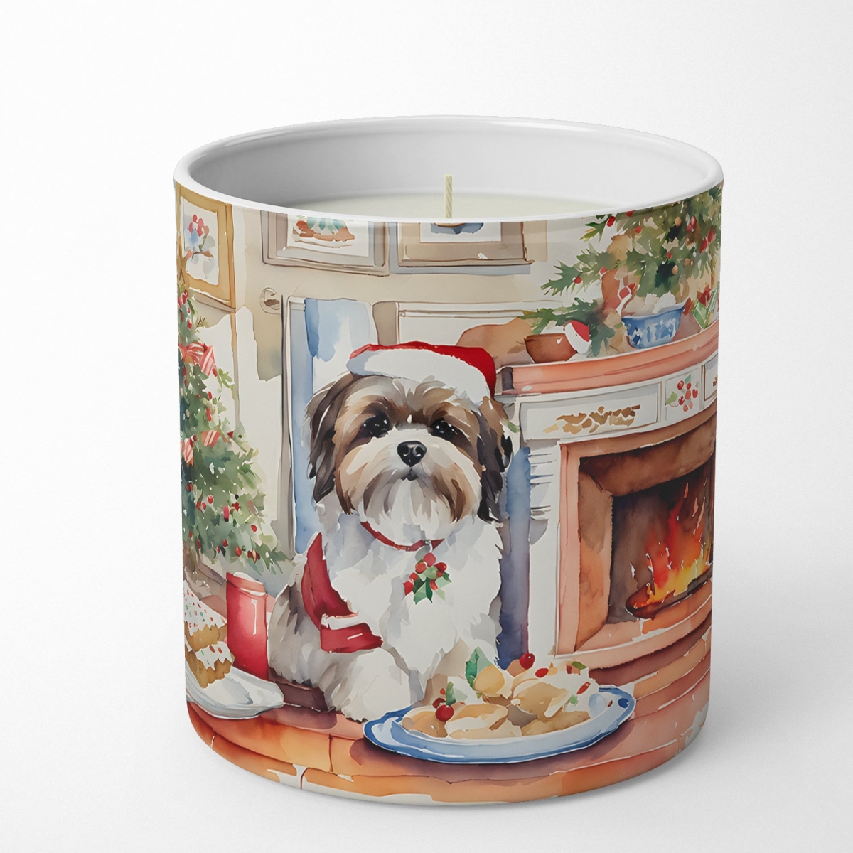 10 oz Lhasa Apso Christmas Cookies Decorative 100 Percent Soy Candle
