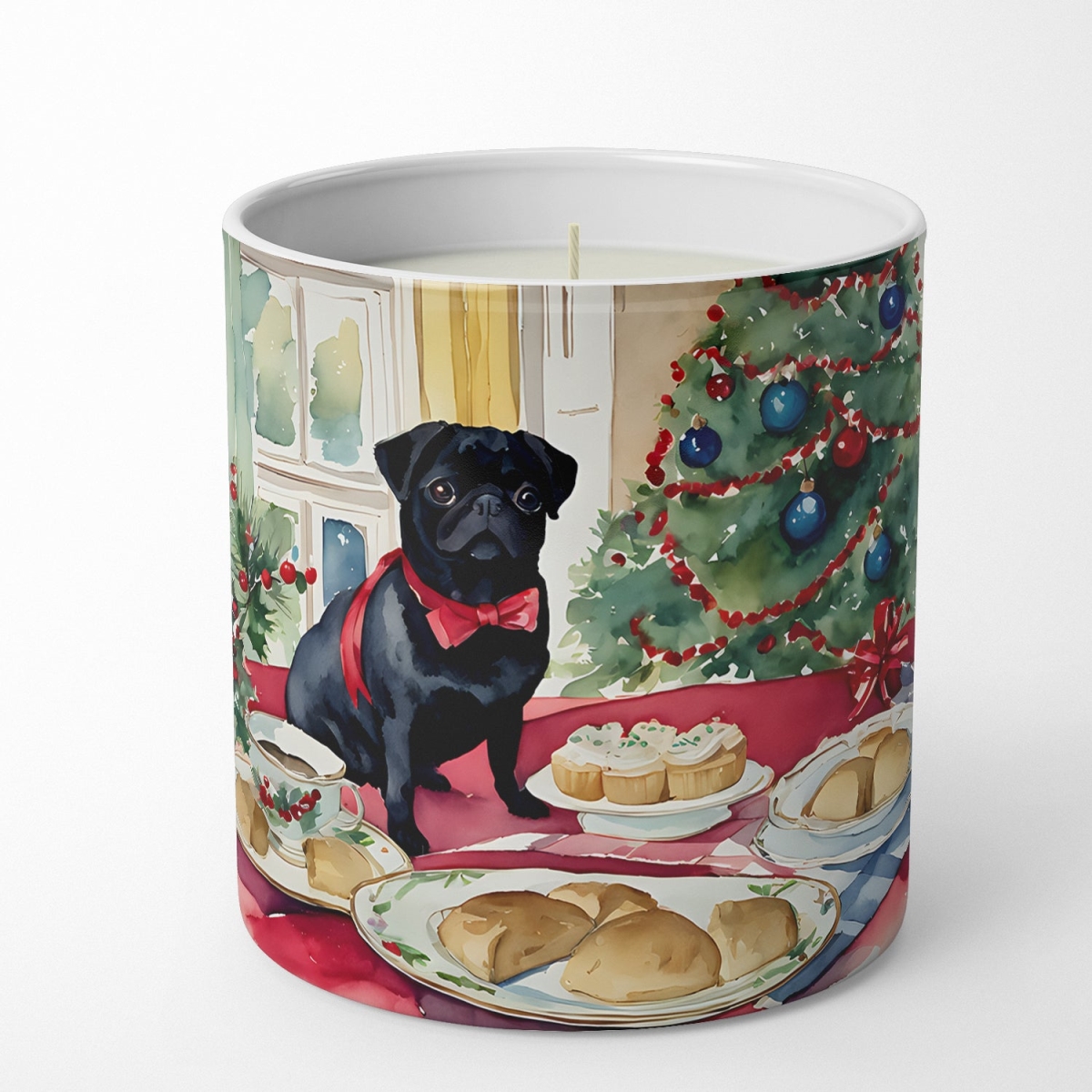10 oz Pug Christmas Cookies Decorative 100 Percent Soy Candle