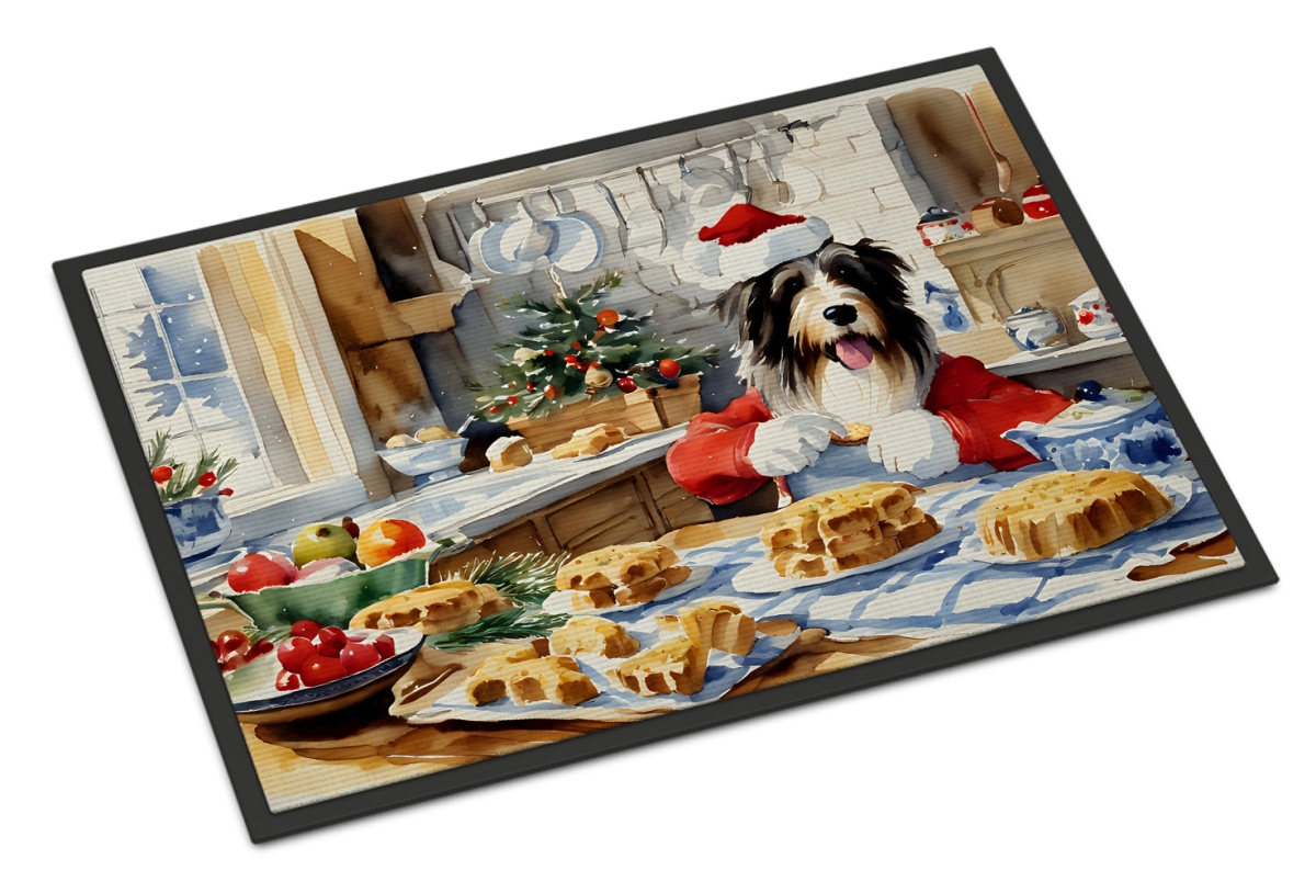 DAC3726MAT 18 x 27 in.  Bearded Collie Christmas Cookies Doormat