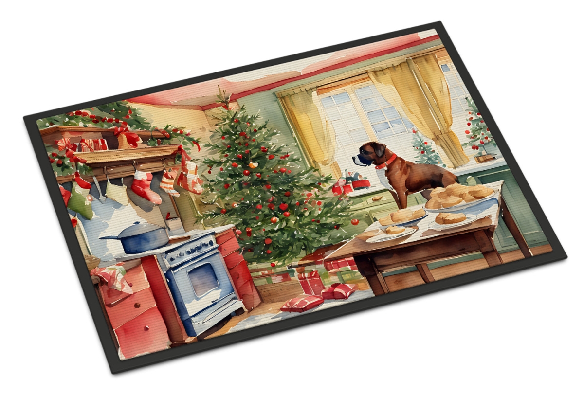 18 x 27 in. Unisex Boxer Christmas Cookies Doormat