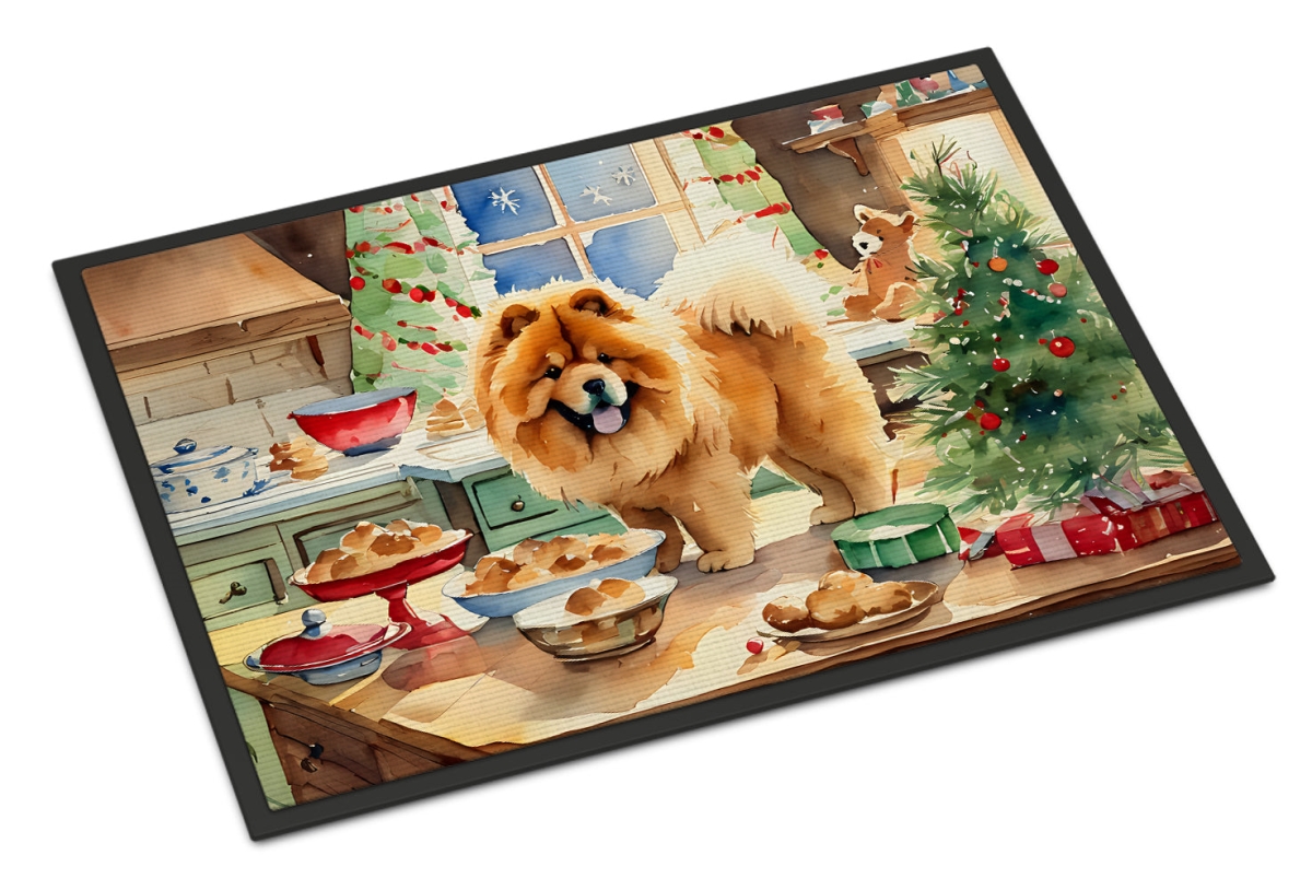 18 x 27 in. Unisex Chow Chow Christmas Cookies Doormat