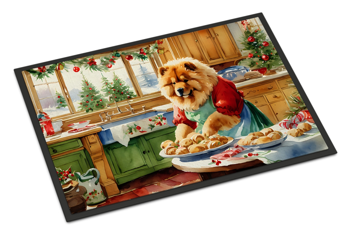 18 x 27 in. Unisex Chow Chow Christmas Cookies Doormat