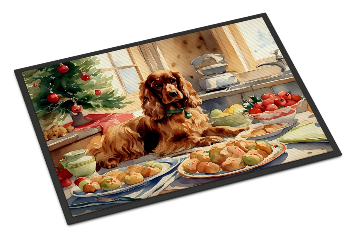 18 x 27 in. Unisex Cocker Spaniel Christmas Cookies Doormat