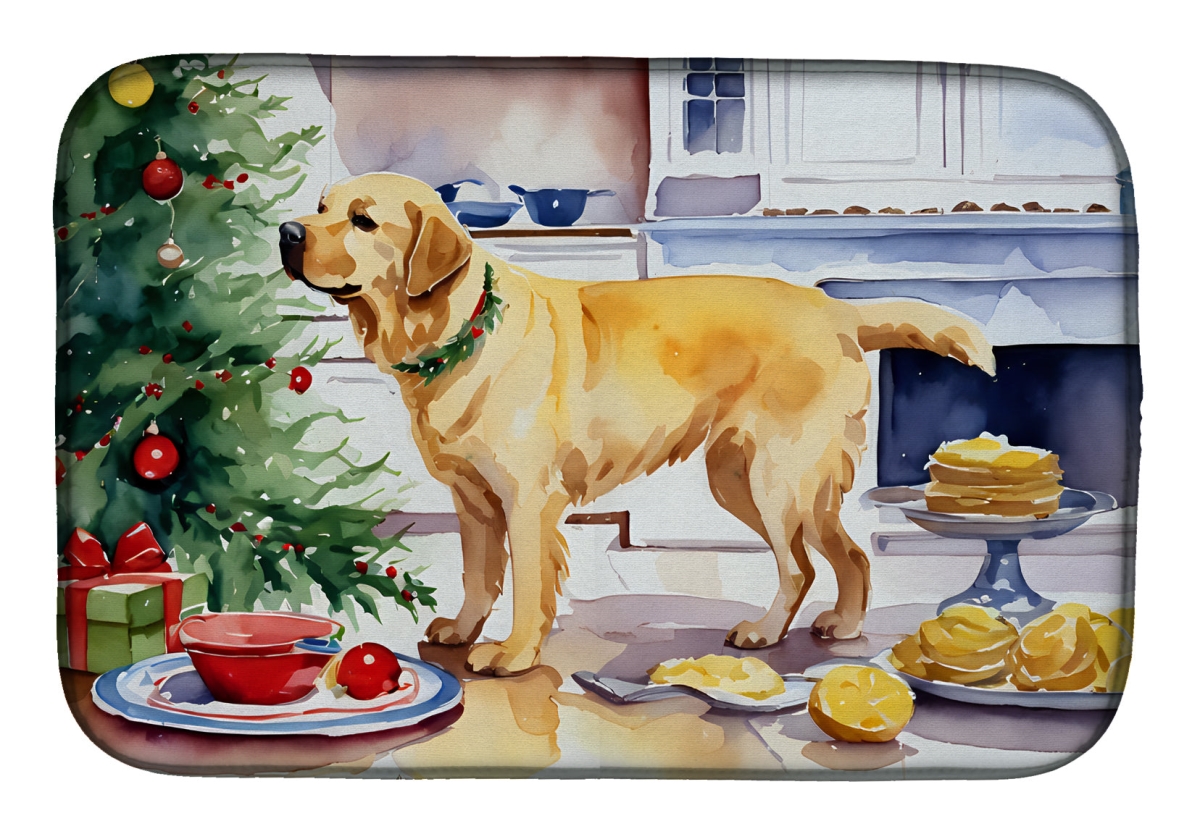 21 x 14 in. Unisex Labrador Retriever Christmas Cookies Dish Drying Mat