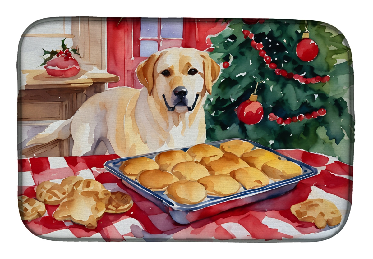 21 x 14 in. Unisex Labrador Retriever Christmas Cookies Dish Drying Mat