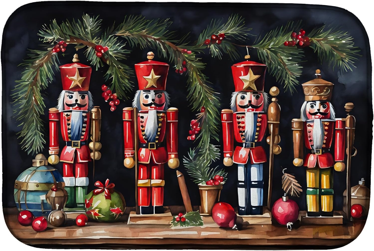 21 x 14 in. Unisex Christmas Nutcrackers Dish Drying Mat