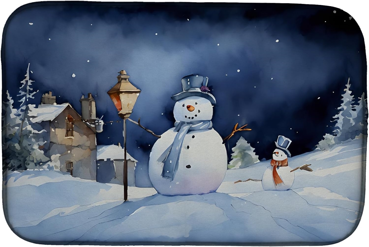 DAC3958DDM 21 x 14 in.  Christmas Snowmen Dish Drying Mat