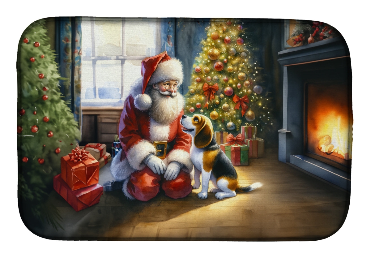 DAC4064DDM 21 x 14 in.  Beagle & Santa Claus Dish Drying Mat