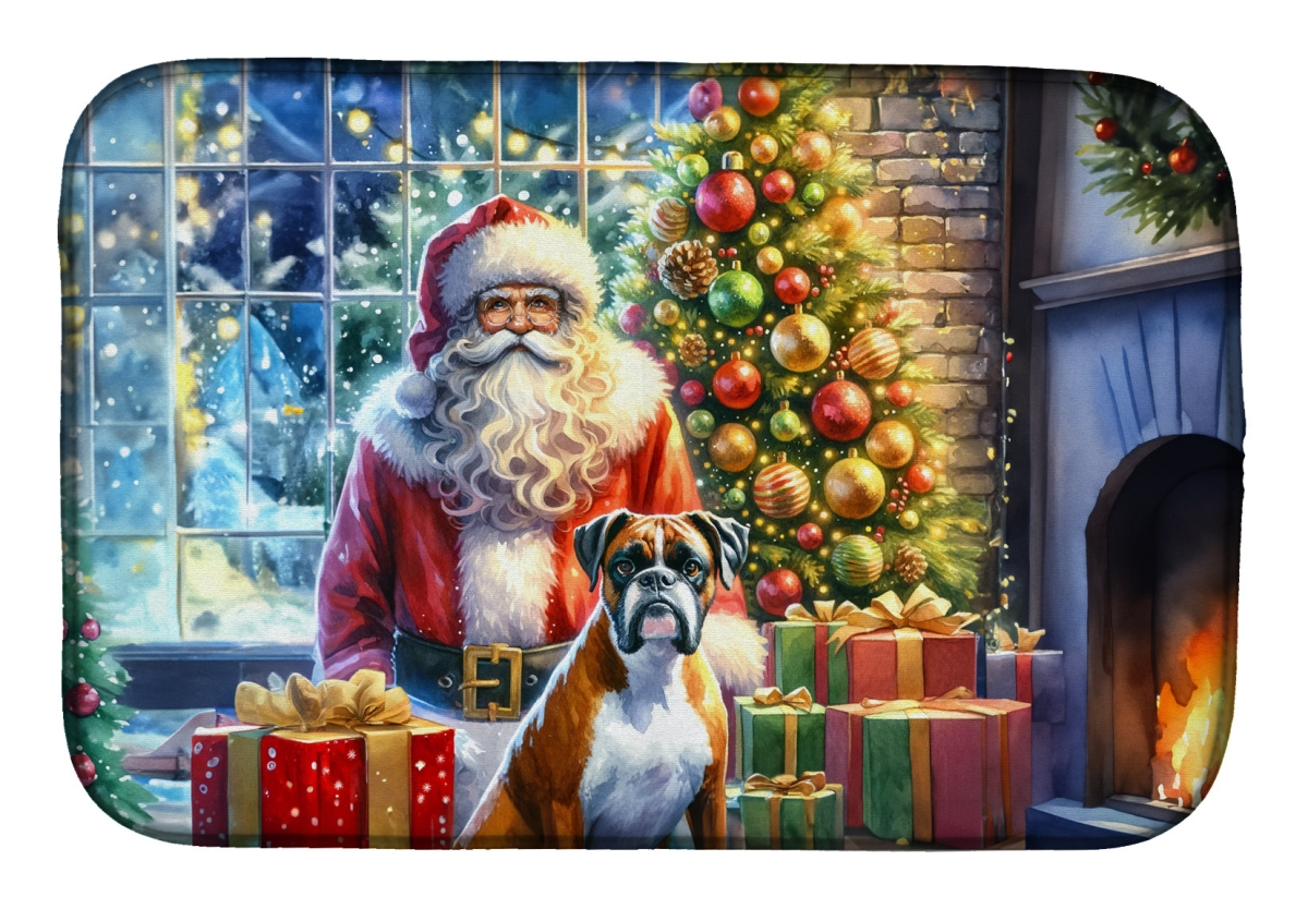 DAC4080DDM 21 x 14 in.  Boxer & Santa Claus Dish Drying Mat