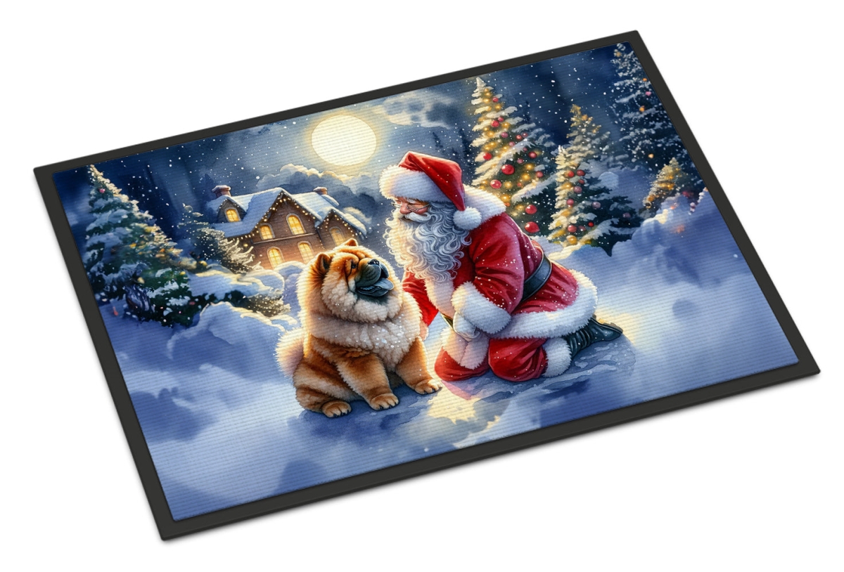 18 x 27 in. Unisex Chow Chow & Santa Claus Doormat