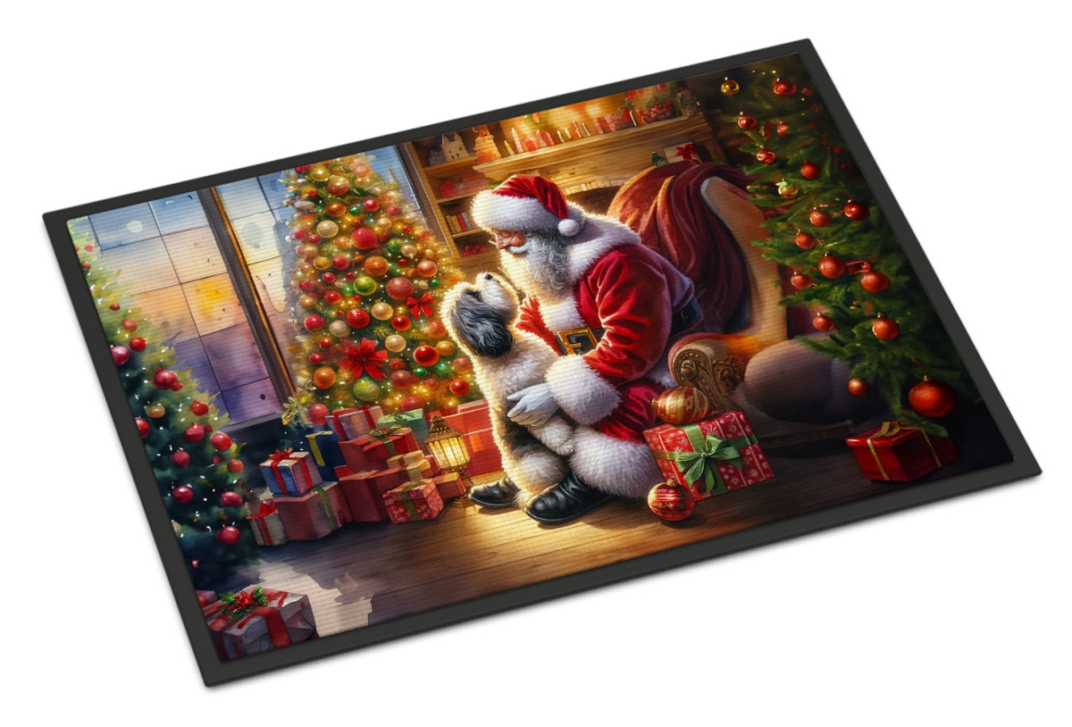 18 x 27 in. Unisex Havanese & Santa Claus Doormat