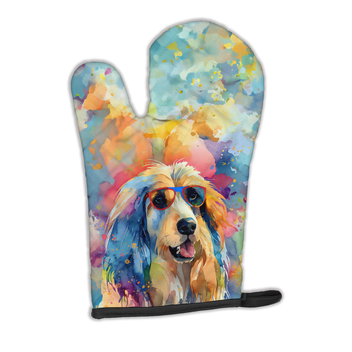 12 x 8.5 in. Unisex Afghan Hound Hippie Dawg Polyester Oven Mitt