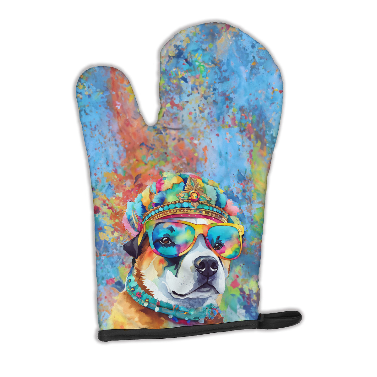 12 x 8.5 in. Unisex Akita Hippie Dawg Polyester Oven Mitt