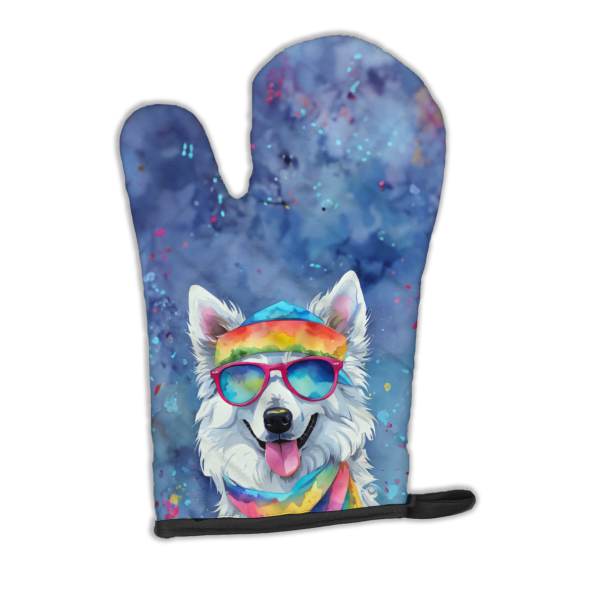 12 x 8.5 in. Unisex American Eskimo Hippie Dawg Polyester Oven Mitt