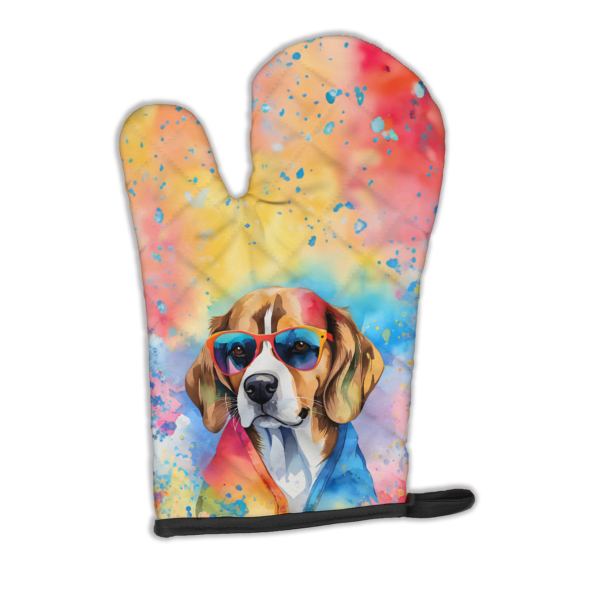 12 x 8.5 in. Unisex Beagle Hippie Dawg Polyester Oven Mitt