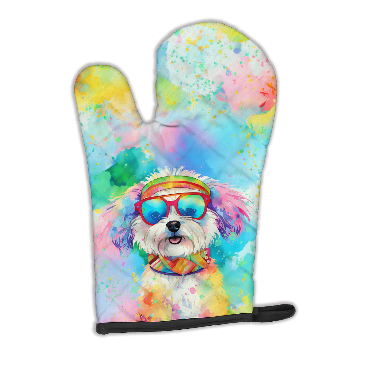 12 x 8.5 in. Unisex Bichon Frise Hippie Dawg Polyester Oven Mitt