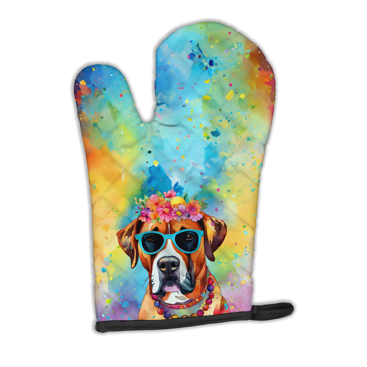 12 x 8.5 in. Unisex Boxer Hippie Dawg Polyester Oven Mitt