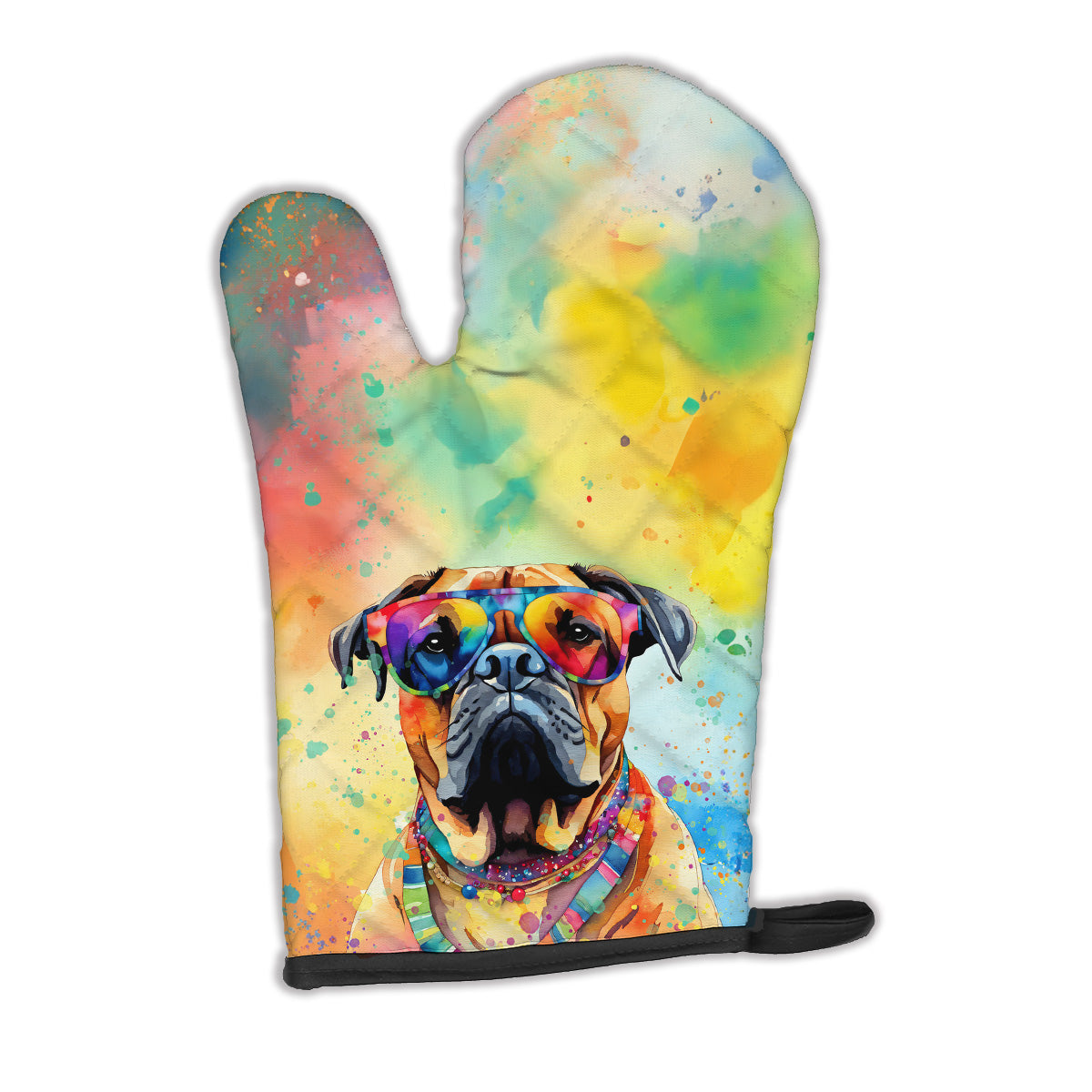12 x 8.5 in. Unisex Bullmastiff Hippie Dawg Polyester Oven Mitt