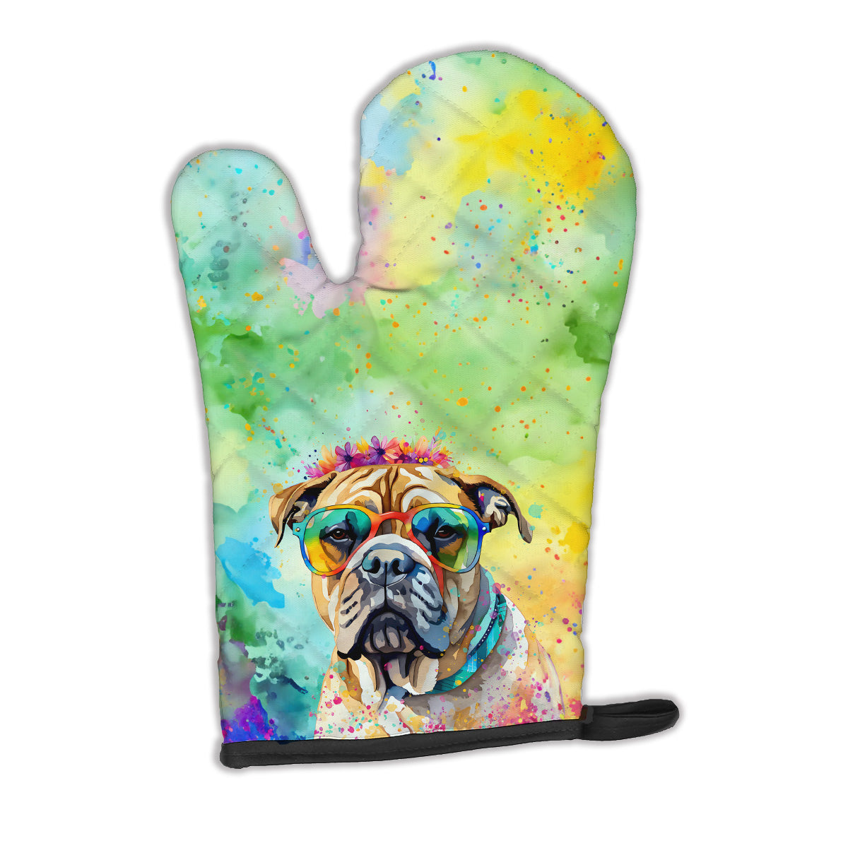 12 x 8.5 in. Unisex Bullmastiff Hippie Dawg Polyester Oven Mitt