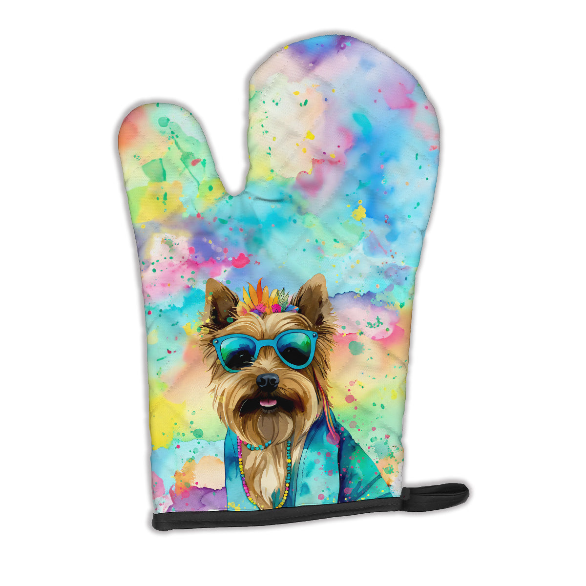 12 x 8.5 in. Unisex Cairn Terrier Hippie Dawg Polyester Oven Mitt