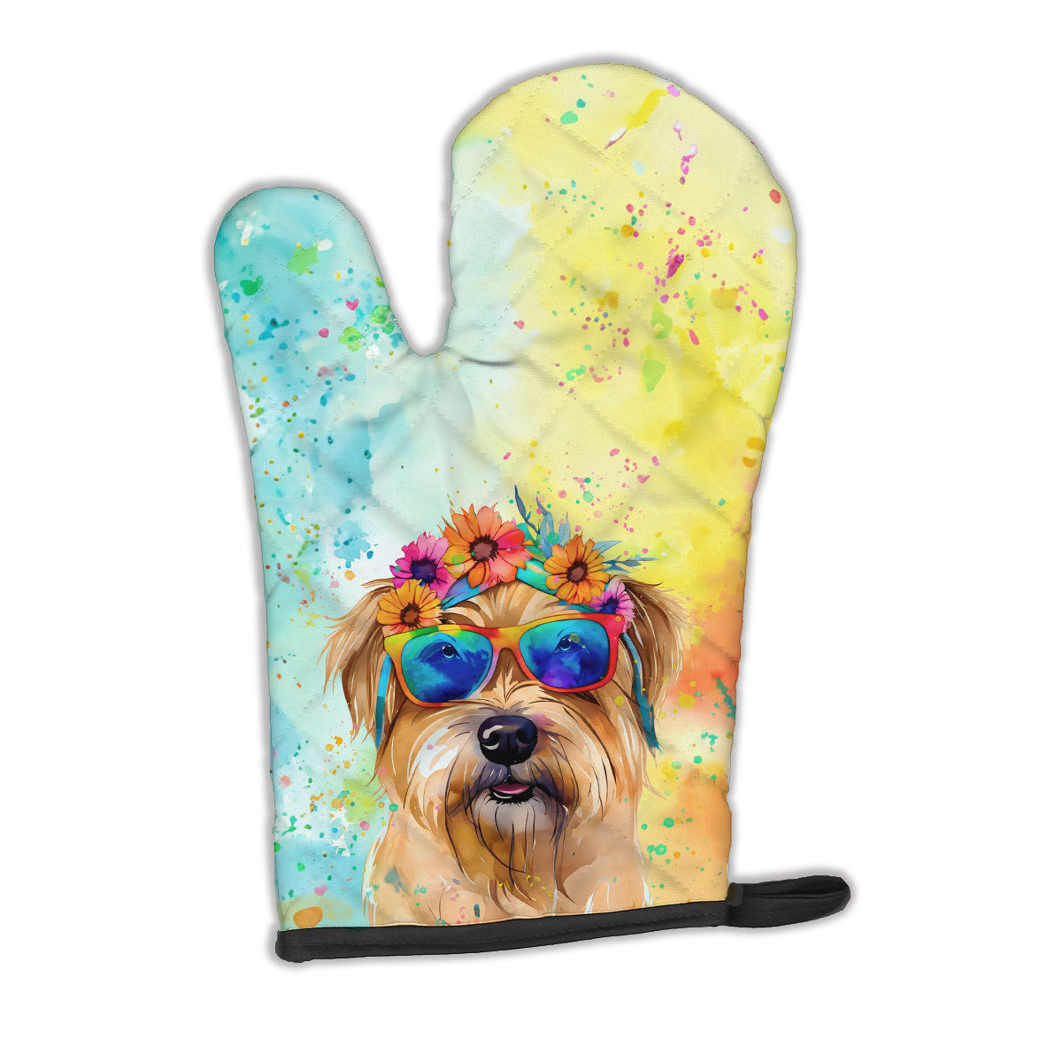 12 x 8.5 in. Unisex Cairn Terrier Hippie Dawg Polyester Oven Mitt