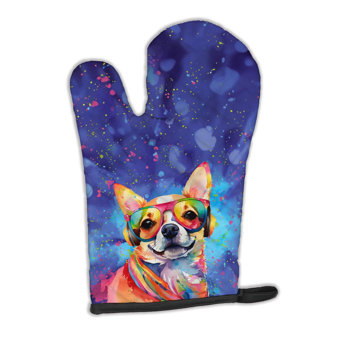12 x 8.5 in. Unisex Chihuahua Hippie Dawg Polyester Oven Mitt