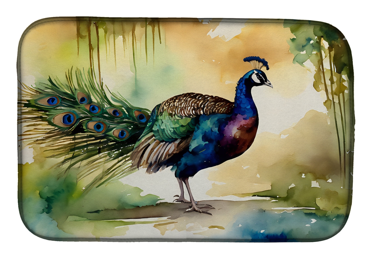 DAC3252DDM 21 x 14 in.  Peacock Dish Drying Mat