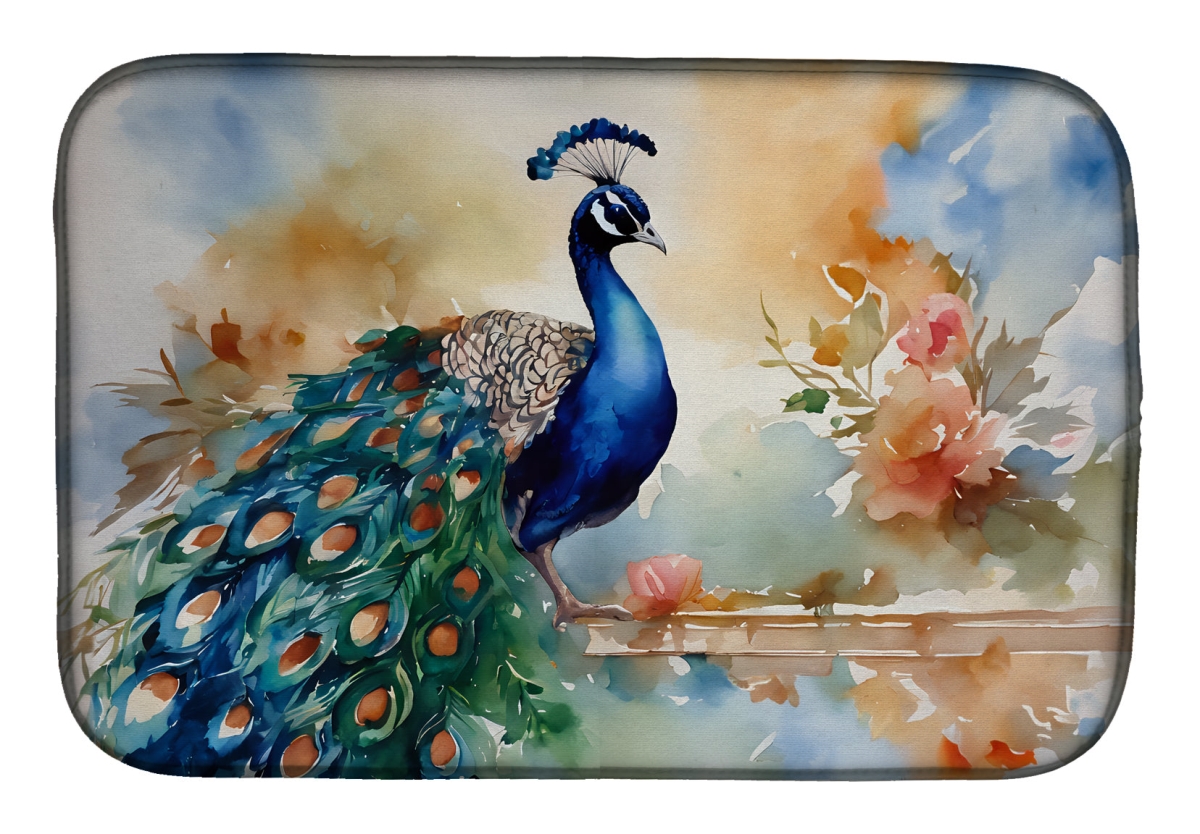 DAC3253DDM 21 x 14 in.  Peacock Dish Drying Mat