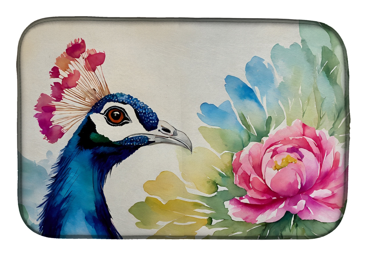 DAC3254DDM 21 x 14 in.  Peacock Dish Drying Mat