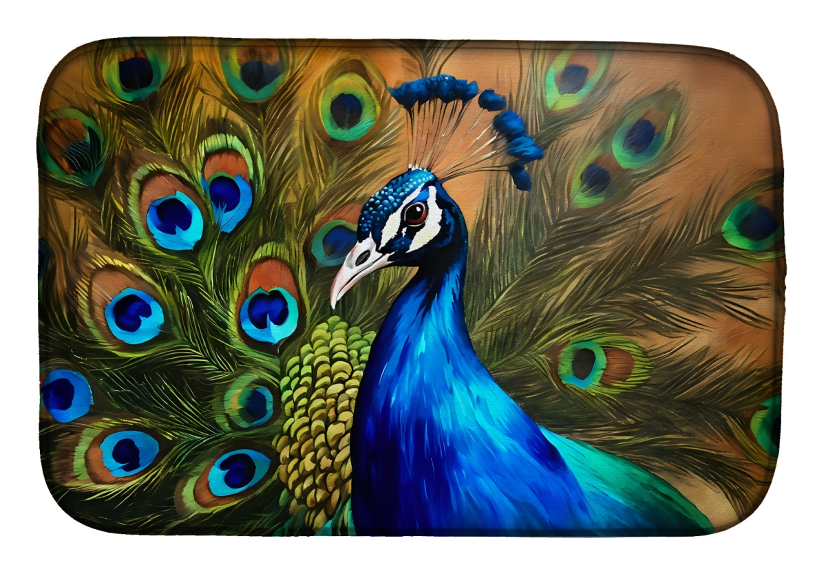 DAC3255DDM 21 x 14 in.  Peacock Dish Drying Mat